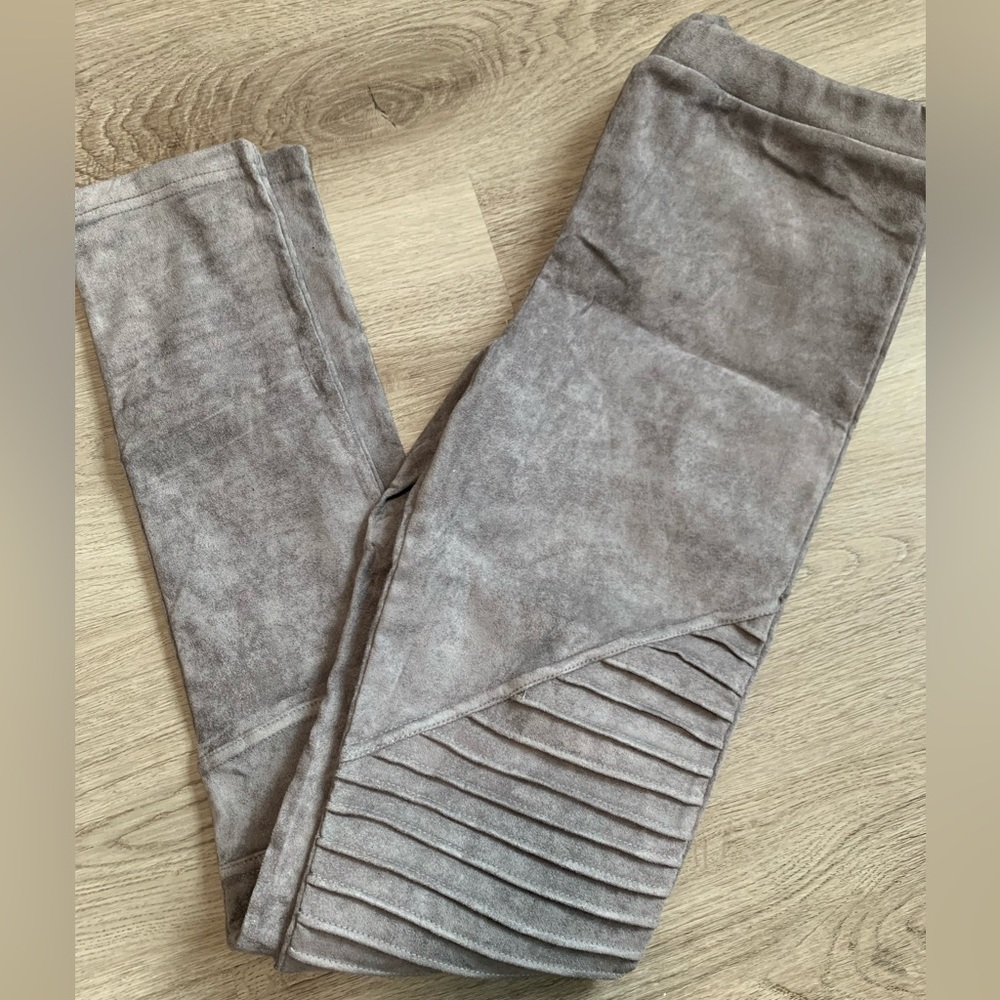 SOLD!!Faux suede moto leggings